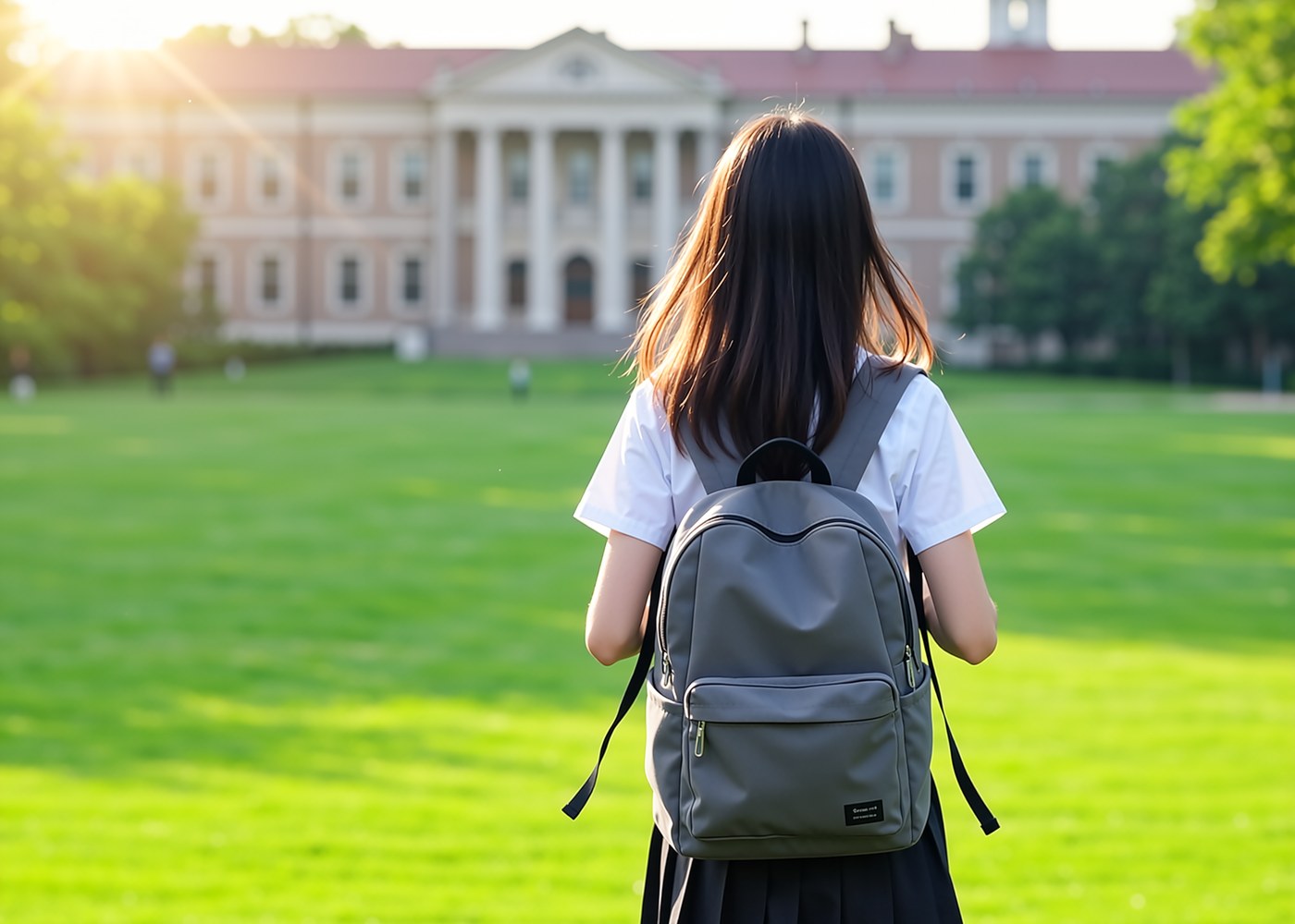 学生走向大学校园